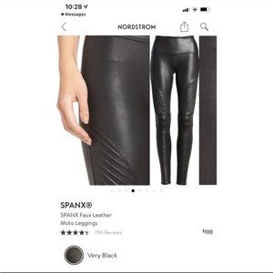SPANX Faux Leather Moto Leggings